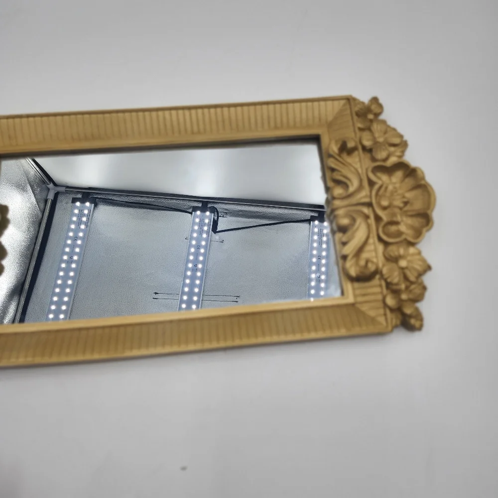 Vintage gold 80s Hollywood Regency Cherub Angel Figural Wall Mirror guilded